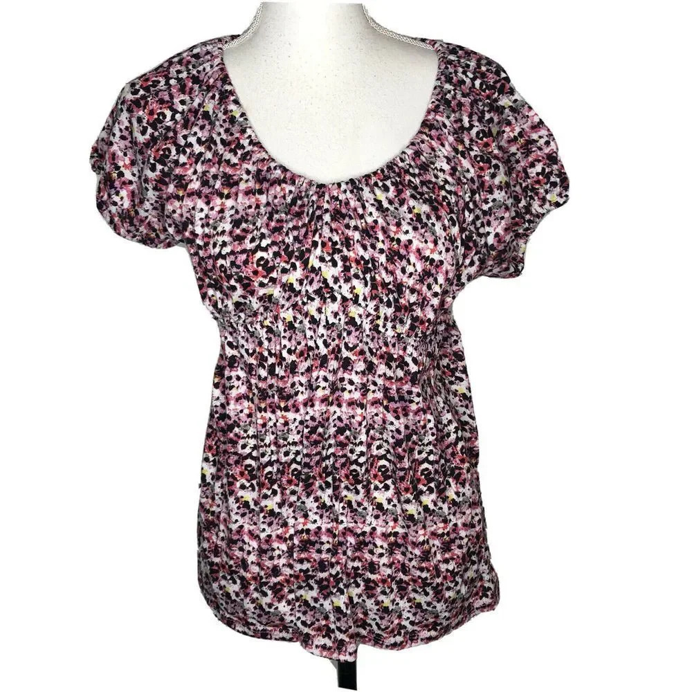 Daisy Fuentes women's cap sleeve Size L top pinks